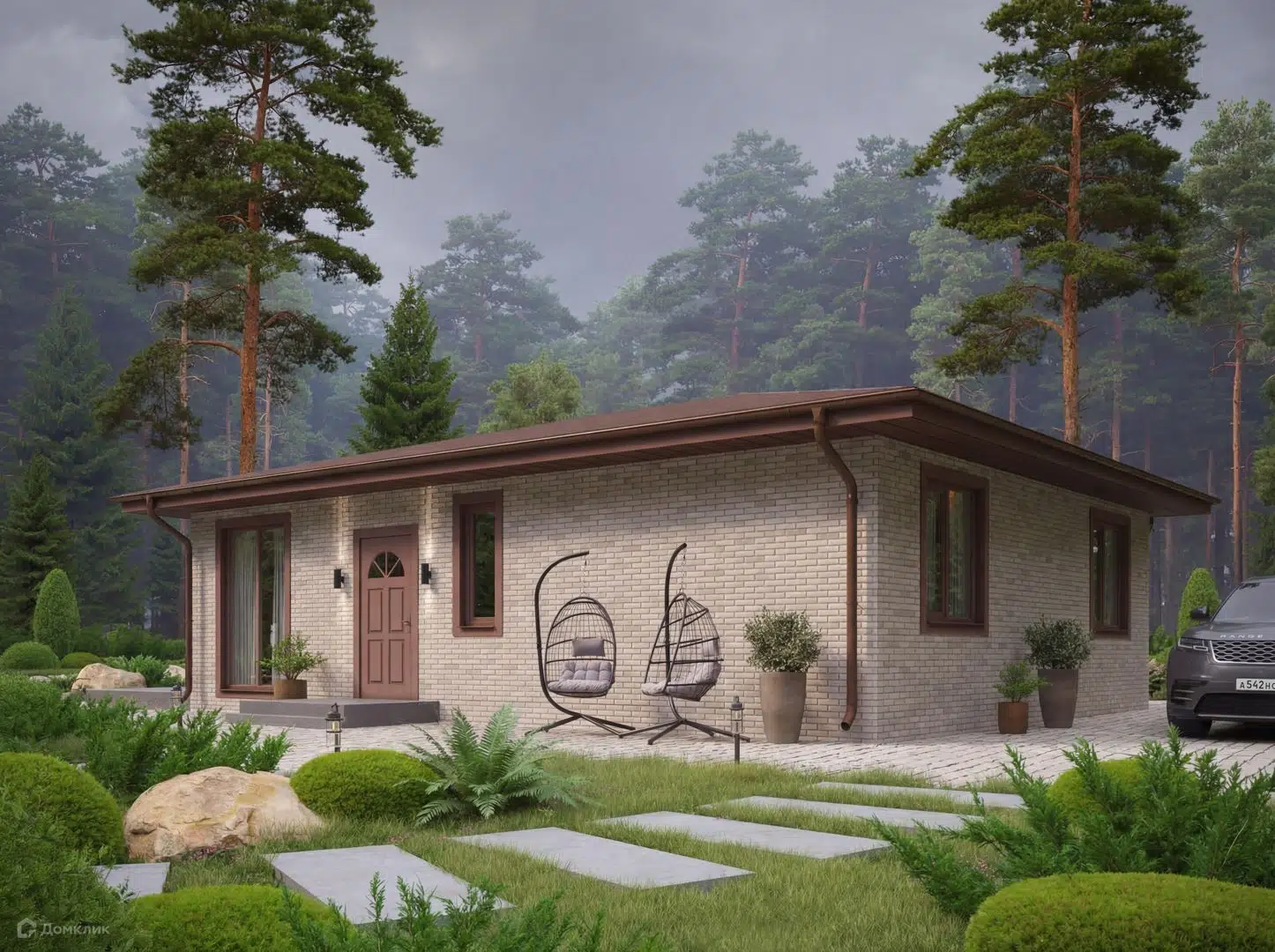 Проект дома «ГДЕ-78» компании ГУРУС из материала Газобетонные блоки площадью 77.9м² под ключ за 10064081₽ в Донецке | 1 этаж, 2 спальни, 1 санузел – Домклик