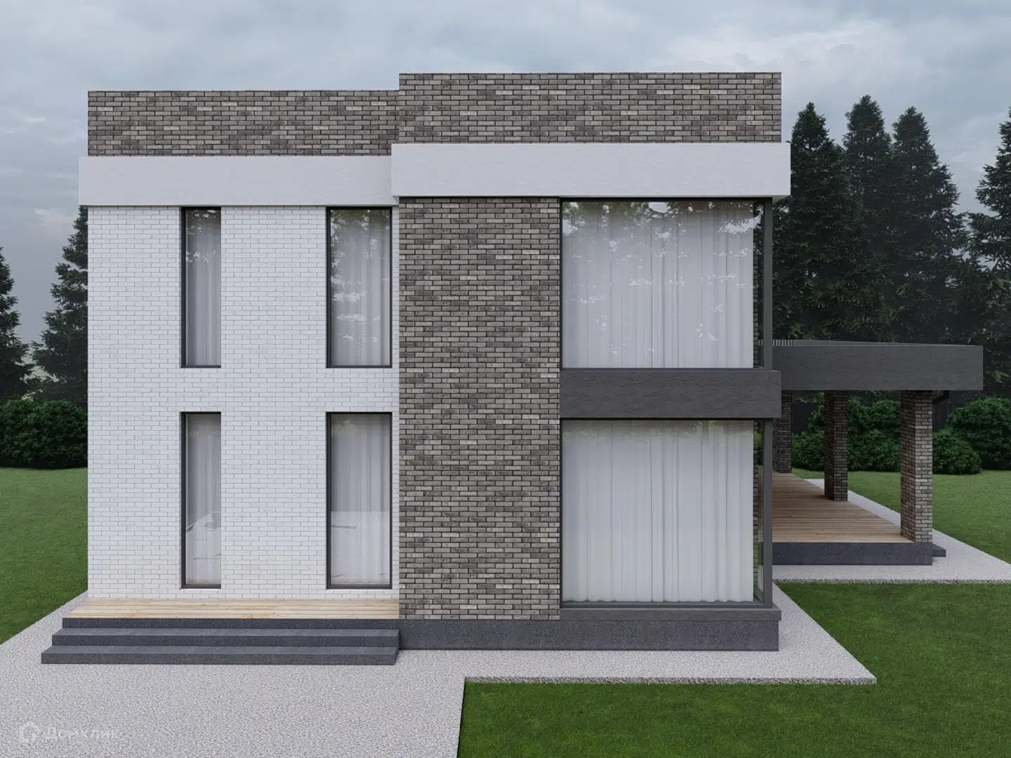 Проект дома «БРАИТ-101» компании ООО СК «БРАИТ ГРУПП» из материала Керамические блоки площадью 214.7м² под ключ за 11700600₽ в Донецке | 2 этажа, 4 спальни, 3 санузла – Домклик