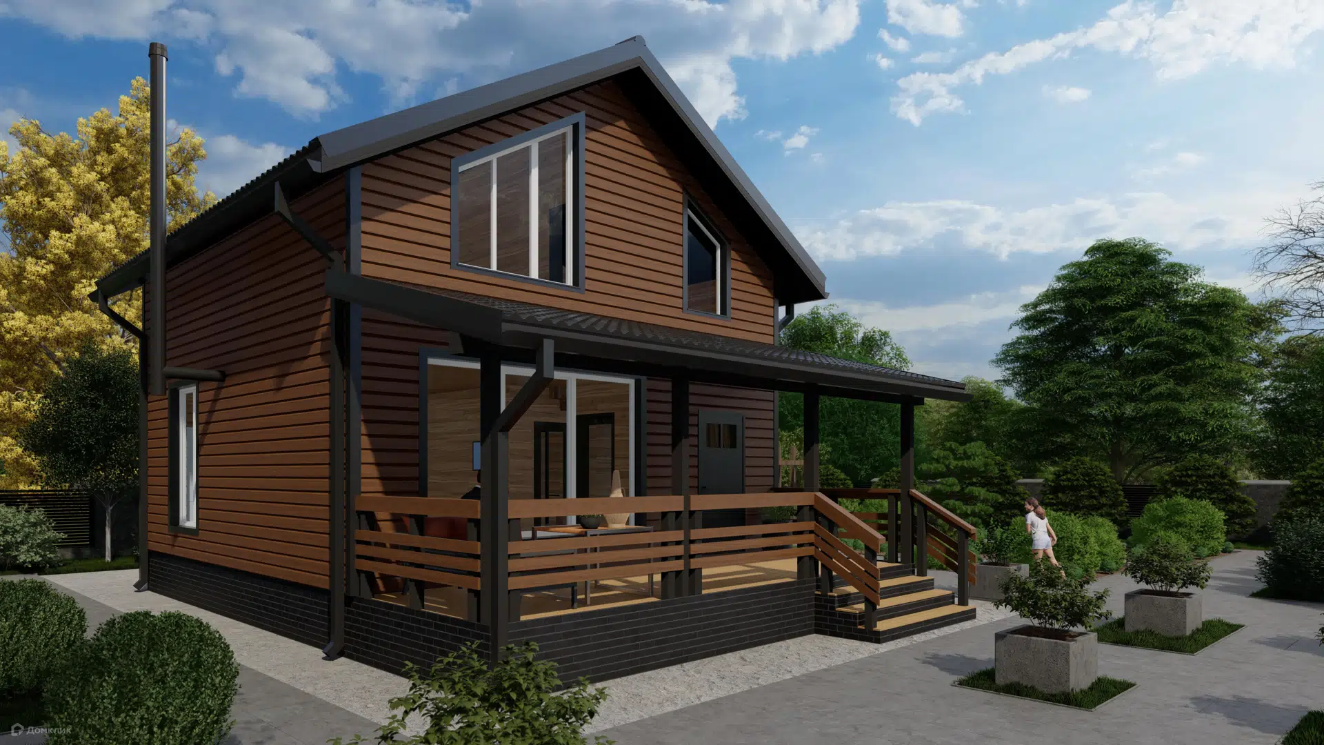 Проект дома «Двухэтажный МД-105» компании МАГАЗИН ДОМОВ из материала SIP-панели площадью 85.5м² под ключ за 6707000₽ в Донецке | 2 этажа, 2 спальни, 1 санузел – Домклик