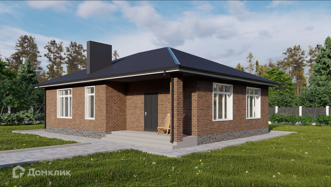 Проект дома «Проект - 16616» компании ИП Петрова В.В. из материала Кирпич площадью 98м² под ключ за 4958000₽ в Донецке | 1 этаж, 3 спальни, 2 санузла – Домклик
