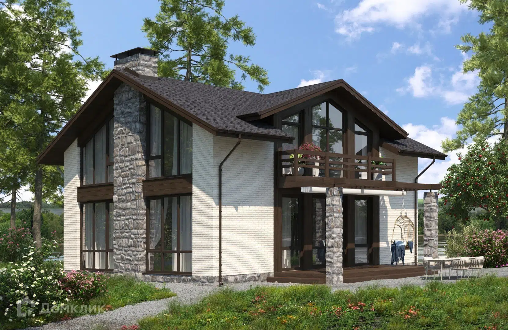 Проект дома «Проект №110» компании ООО«НОВАСТРОЙ» из материала Керамические блоки площадью 156м² под ключ за 6950000₽ в Донецке | 2 этажа, 4 спальни, 2 санузла – Домклик