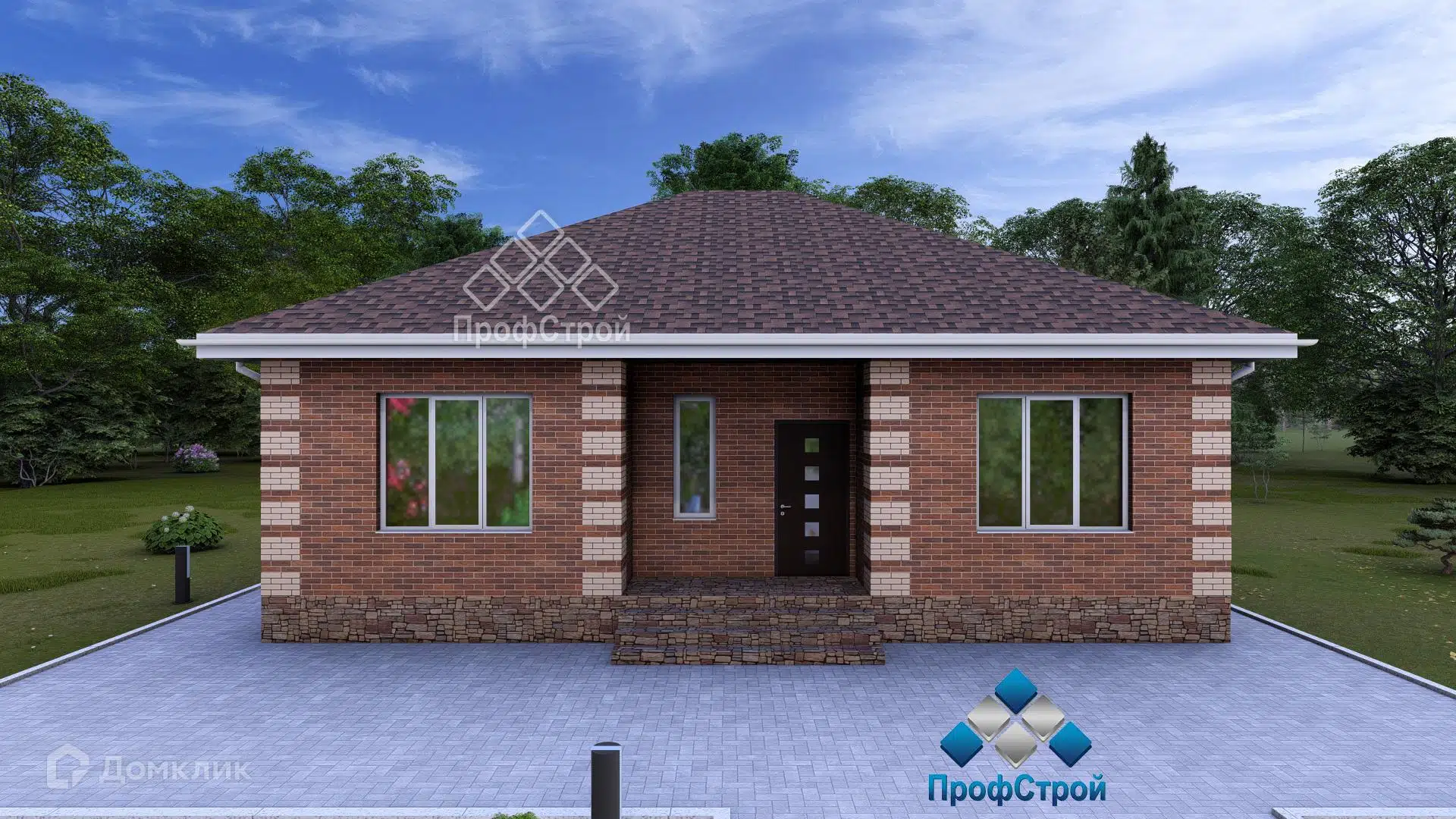 Проект дома «Алькор» компании ! ПрофСтрой ! из материала Газобетонные блоки площадью 102.98м² под ключ за 5400000₽ в Донецке | 1 этаж, 3 спальни, 1 санузел – Домклик