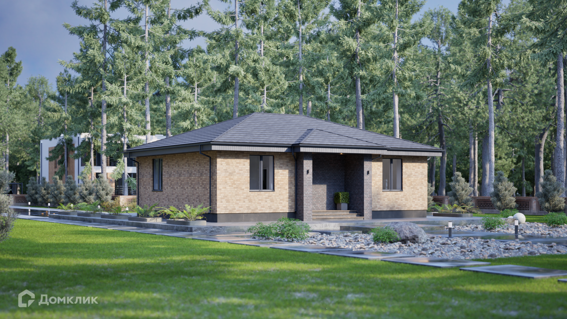 Проект дома «Лестер» компании ООО ПОЛЕЗНЫЕ МЕТРЫ из материала Газобетонные блоки площадью 90м² под ключ за 5800000₽ в Донецке | 1 этаж, 3 спальни, 2 санузла – Домклик