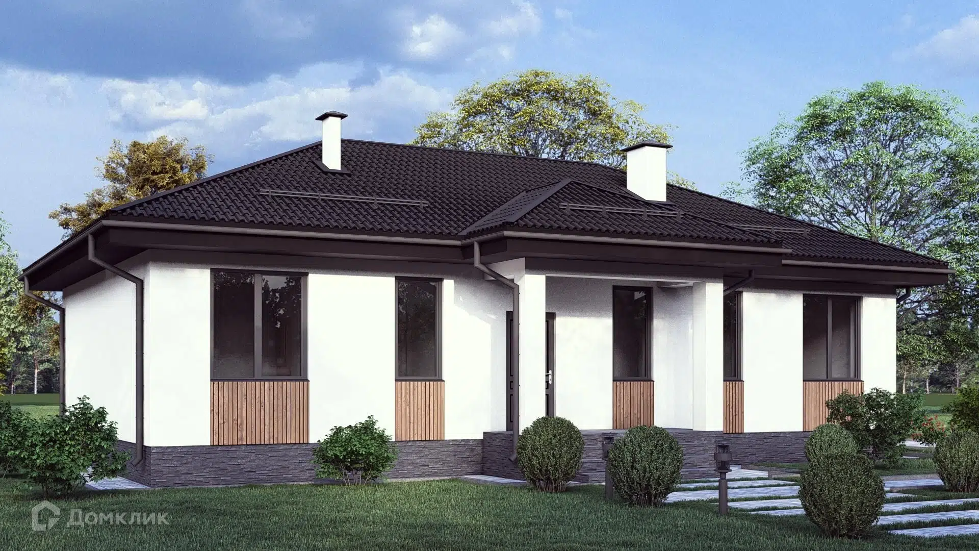 Проект дома «Б-118» компании СК «Основание» из материала Газобетонные блоки площадью 118м² под ключ за 6490000₽ в Донецке | 1 этаж, 4 спальни, 2 санузла – Домклик