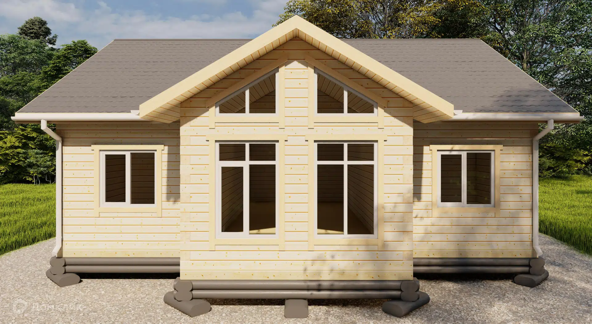 Проект дома «SB-75» компании Саха Билдинг из материала Профилированный брус площадью 75.7м² под ключ за 8322904₽ в Луганске | 1 этаж, 4 спальни, 1 санузел – Домклик