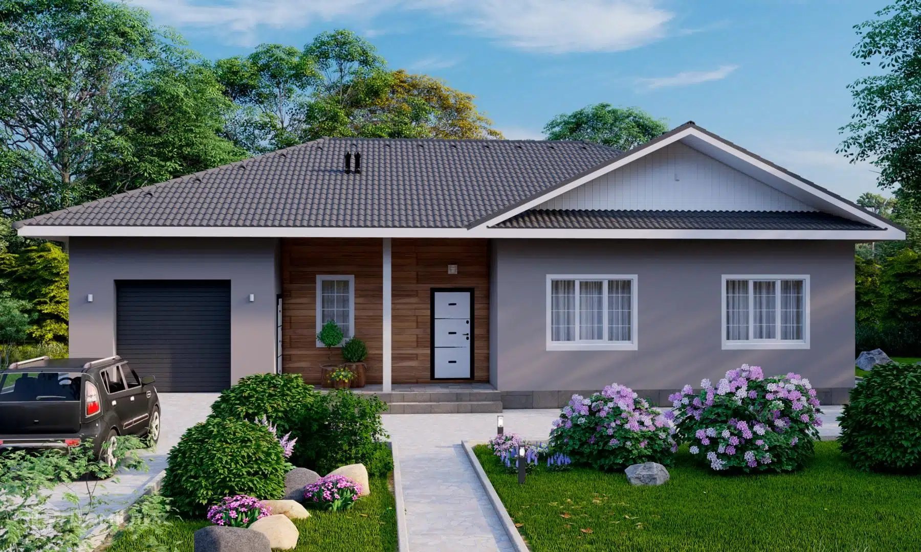 Проект дома «АРБ-124-40» компании СПК «ЭталонСтрой» из материала Арболитовые блоки площадью 148м² под ключ за 6800000₽ в Луганске | 1 этаж, 3 спальни, 1 санузел – Домклик