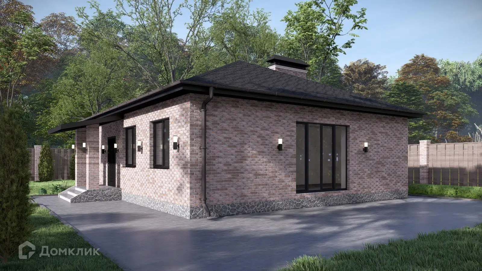 Проект дома «Одноэтажный жилой дом 97 квм» компании Строительная Компания «Алмистрой» из материала Газосиликатные блоки площадью 97м² под ключ за 4850000₽ в Донецке | 1 этаж, 3 спальни, 1 санузел – Домклик