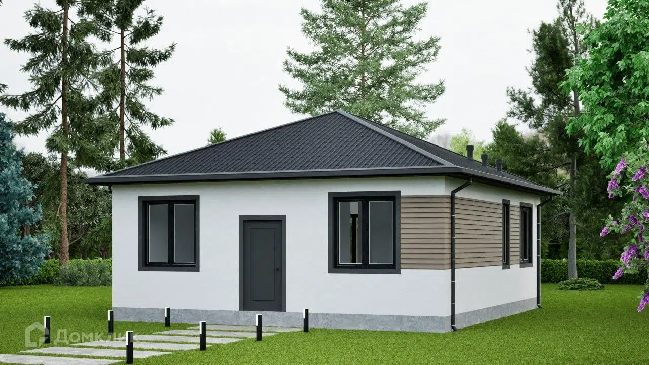 Проект дома «Новый мир» компании ООО «СФЕРА ПЛЮС» из материала Газобетонные блоки площадью 68.35м² под ключ за 5002000₽ в Донецке | 1 этаж, 2 спальни, 1 санузел – Домклик