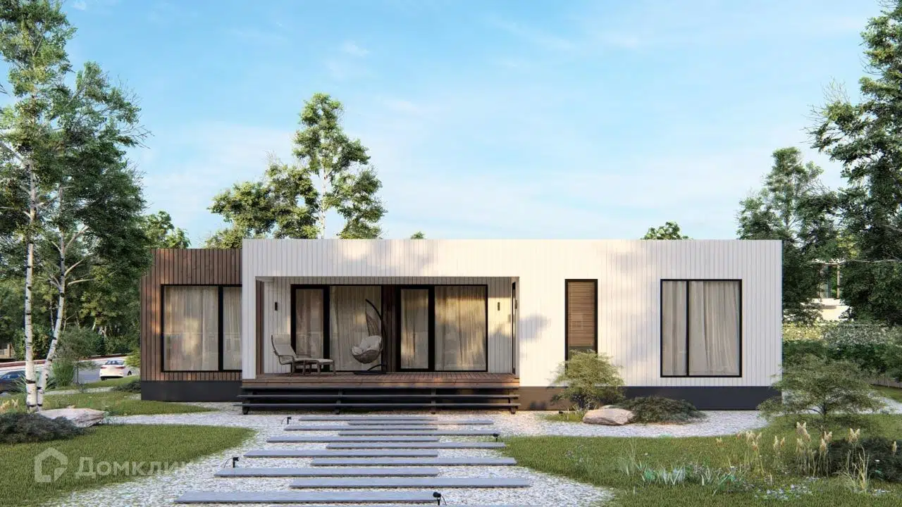 Проект дома «Модульный дом Cube 100» компании Авангард Строй из материала Модульный дом площадью 102.8м² под ключ за 7982000₽ в Донецке | 1 этаж, 3 спальни, 2 санузла – Домклик