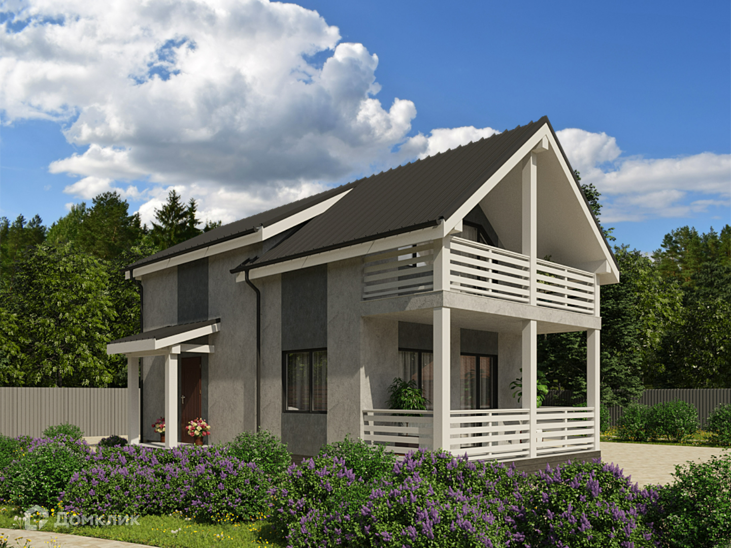 Проект дома «Бишоп» компании Вигвам.ру из материала Газобетонные блоки площадью 120.8м² под ключ за 5736753₽ в Донецке | 2 этажа, 3 спальни, 2 санузла – Домклик