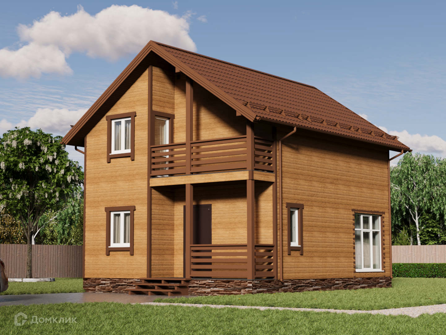 Проект дома «Оскар 418-Ю» компании ООО «Комфорт-Проект» из материала Каркасный дом площадью 93.5м² под ключ за 7250000₽ в Луганске | 2 этажа, 4 спальни, 2 санузла – Домклик