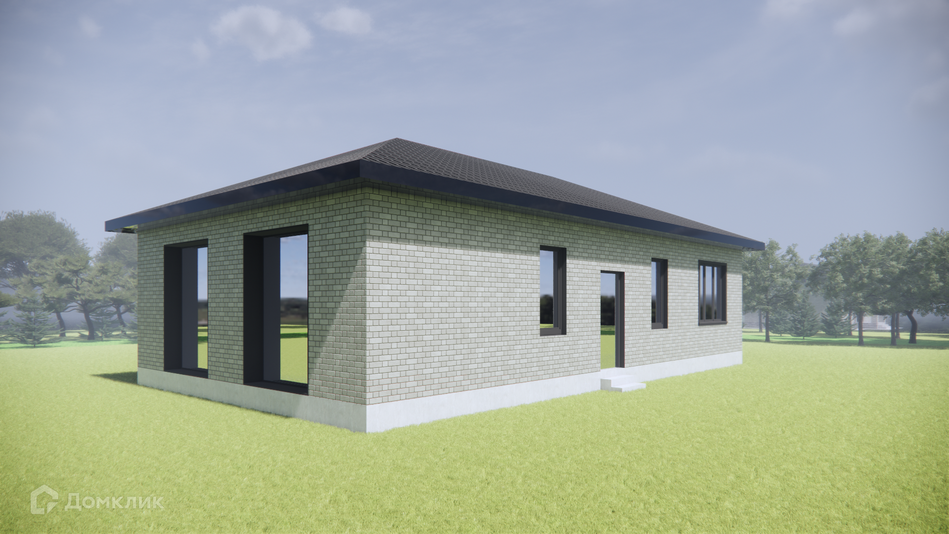 Проект дома «Левобережная 90» компании ИП Оганнисян Оганнес Вачаганович из материала Газобетонные блоки площадью 91м² под ключ за 5750000₽ в Донецке | 1 этаж, 3 спальни, 2 санузла – Домклик