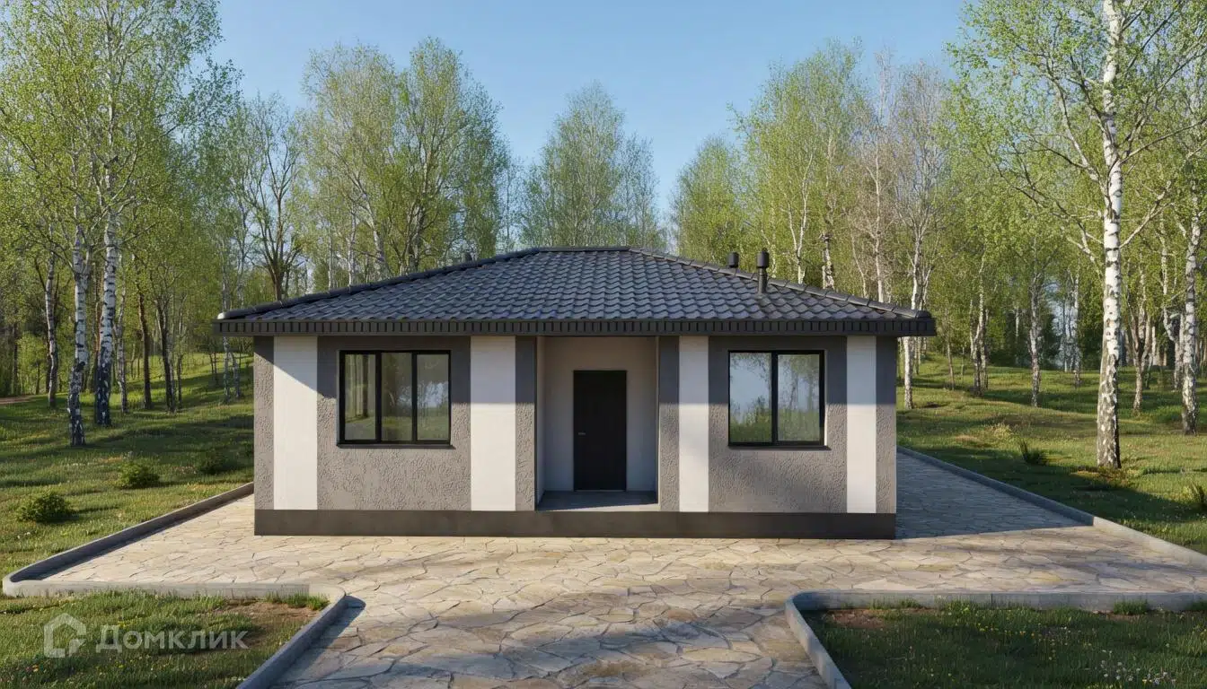 Проект дома «Светлый 73» компании ООО «НОВОПАШИН» из материала Газобетонные блоки площадью 73.7м² под ключ за 4705800₽ в Донецке | 1 этаж, 2 спальни, 1 санузел – Домклик