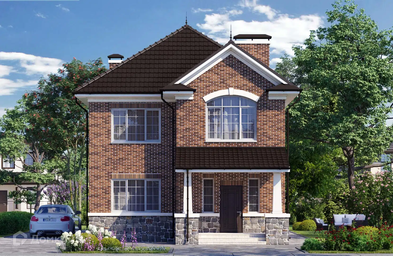 Проект дома «Новация 166» компании Подрядчик Стройдом из материала Кирпич площадью 146м² под ключ за 6050000₽ в Донецке | 2 этажа, 4 спальни, 2 санузла – Домклик