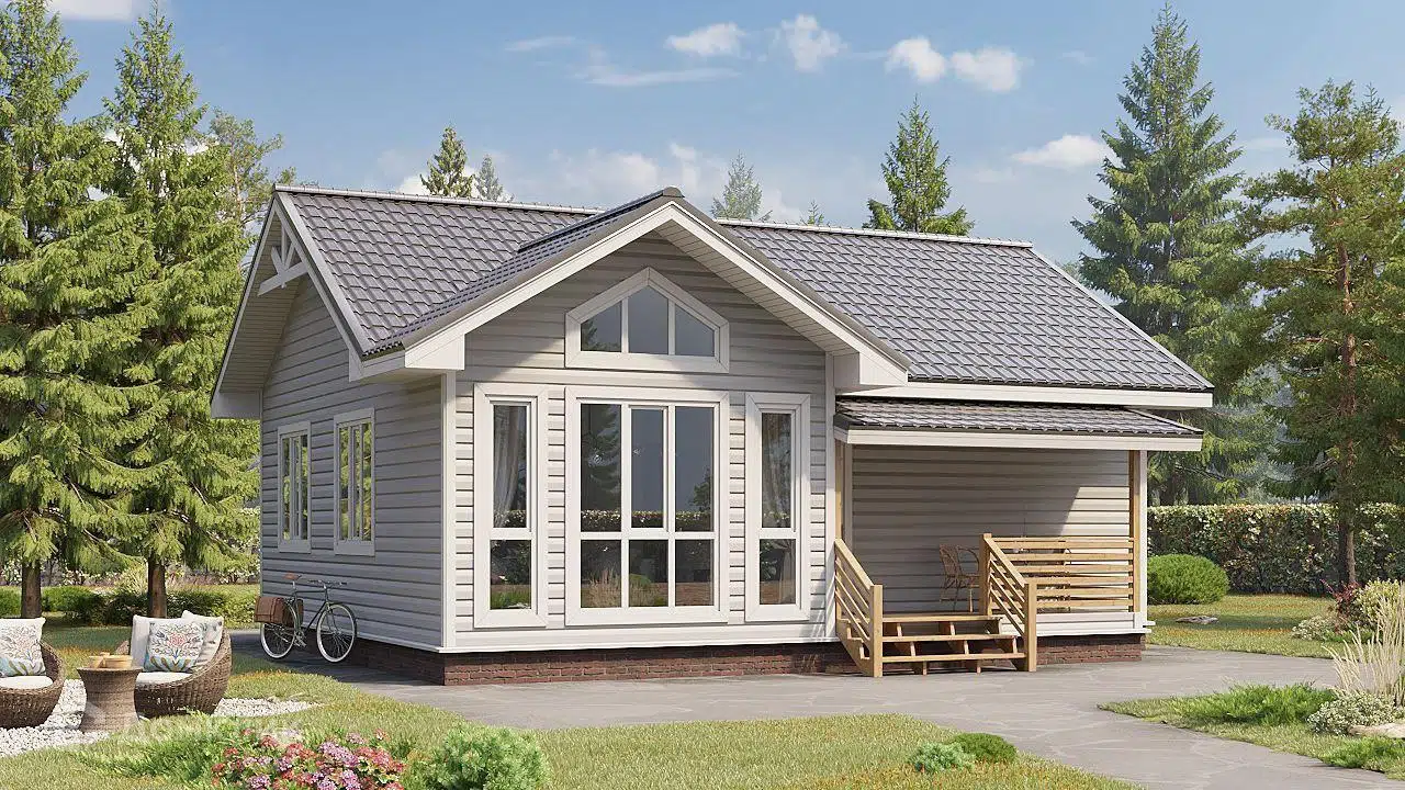 Проект дома «ДОБРЫНЯ 3» компании Теремъ из материала Каркасный дом площадью 73.77м² под ключ за 7498900₽ в Донецке | 1 этаж, 2 спальни, 1 санузел – Домклик