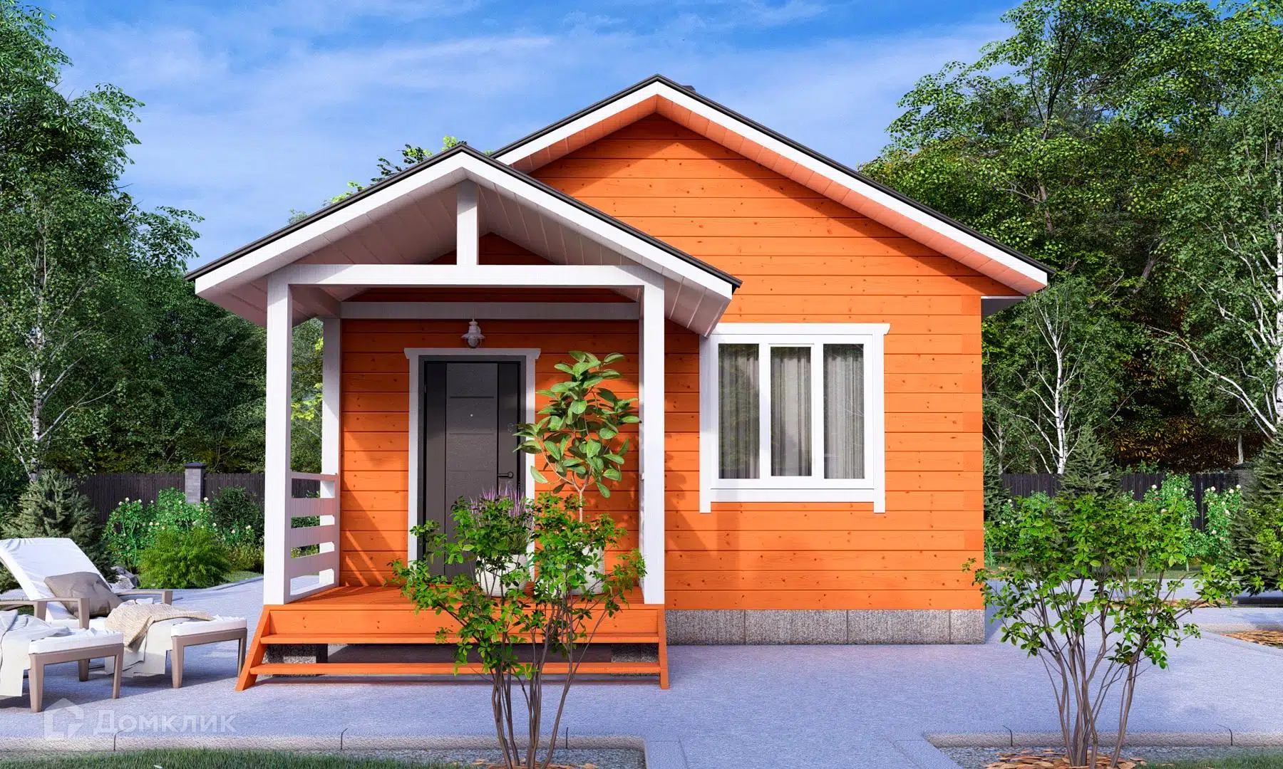 Проект дома «БР-48» компании СПК «ЭталонСтрой» из материала Брус естественной влажности площадью 48м² под ключ за 2400000₽ в Луганске | 1 этаж, 1 спальня, 1 санузел – Домклик