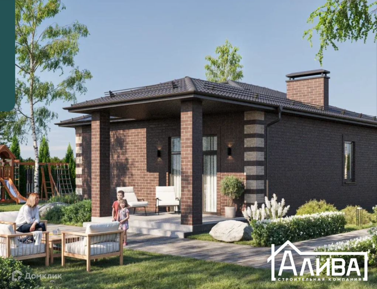 Проект дома «Кирпичный Дом 73.8 м²» компании Алива Строй из материала Кирпич площадью 73.8м² под ключ за 4156745₽ в Донецке | 1 этаж, 3 спальни, 1 санузел – Домклик
