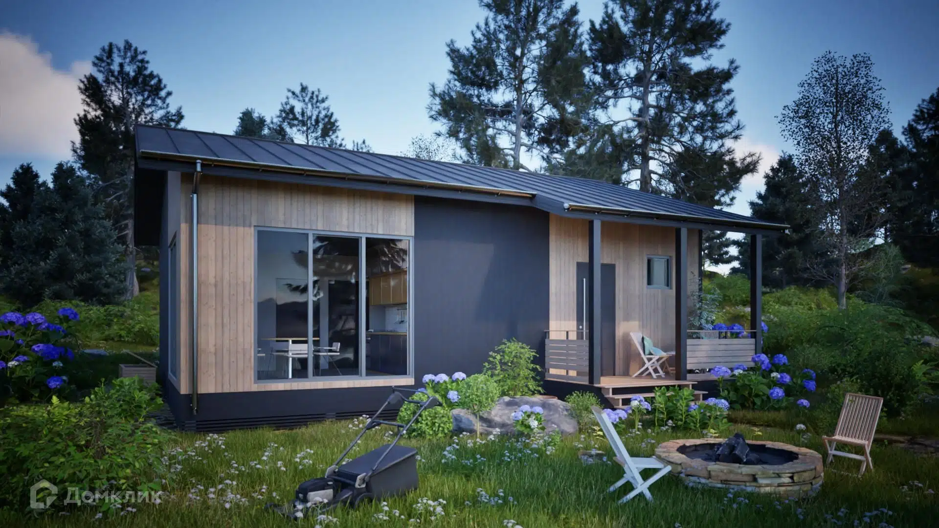 Проект дома «КД-Ш» компании ГУРУС из материала Каркасный дом площадью 72м² под ключ за 6120000₽ в Донецке | 1 этаж, 3 спальни, 1 санузел – Домклик