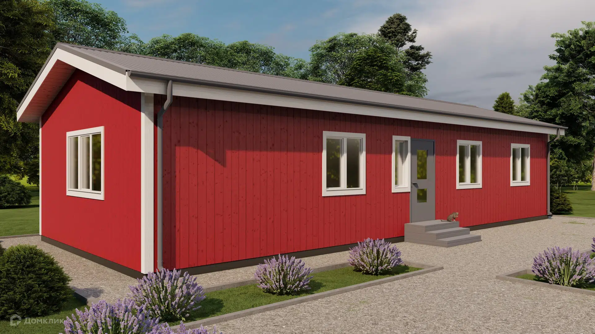 Проект дома «Южный L» компании РКД из материала Каркасный дом площадью 90м² под ключ за 3027000₽ в Донецке | 1 этаж, 3 спальни, 2 санузла – Домклик