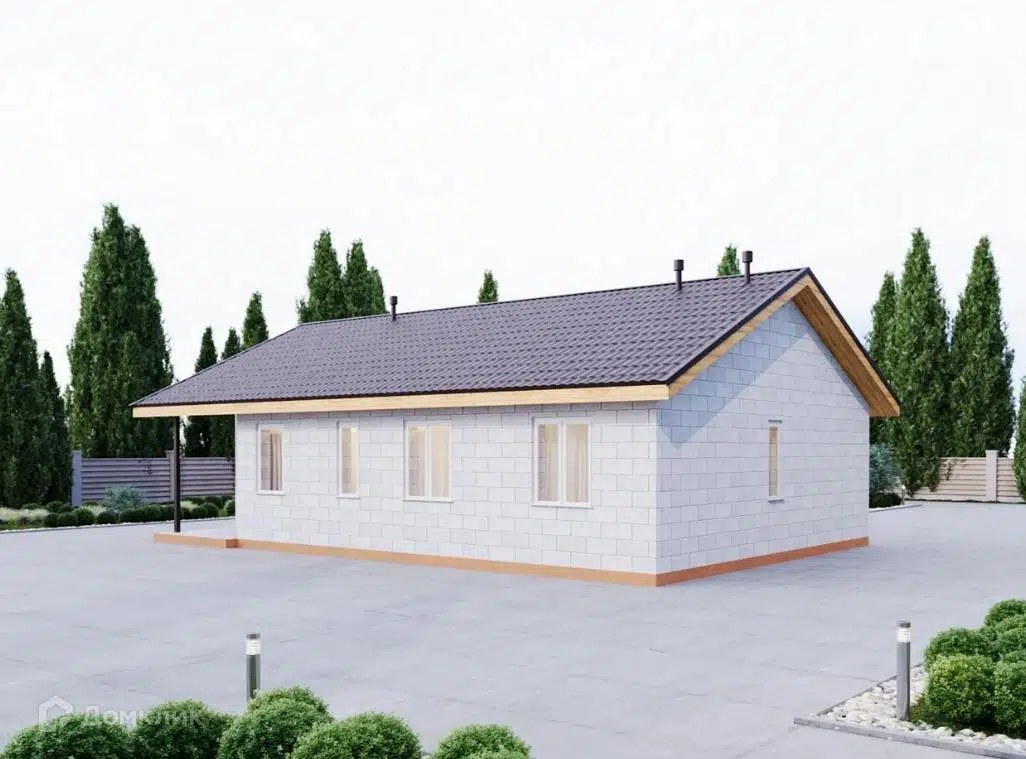 Проект дома «Удлинг-ИД» компании Вигвам.ру из материала Газобетонные блоки площадью 91.7м² под ключ за 6848000₽ в Луганске | 1 этаж, 4 спальни, 2 санузла – Домклик