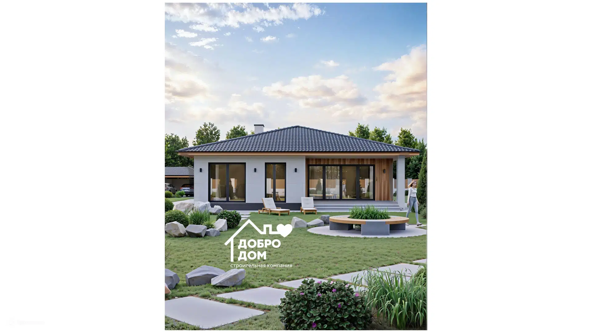 Проект дома «Коттедж Виктория» компании СК «Добро Дом» из материала Газобетонные блоки площадью 156м² под ключ за 7550000₽ в Донецке | 1 этаж, 3 спальни, 3 санузла – Домклик