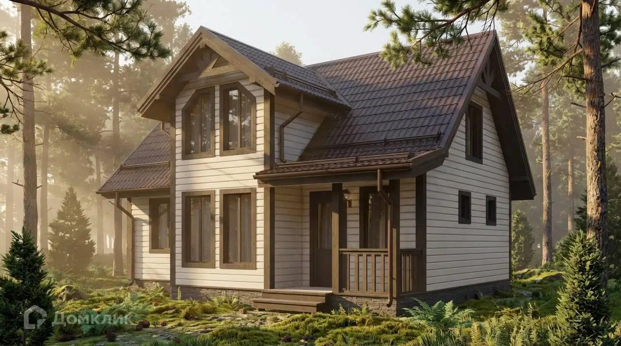 Проект дома «КД-223» компании OLLATALO из материала Каркасный дом площадью 101м² под ключ за 4437000₽ в Донецке | 2 этажа, 3 спальни, 1 санузел – Домклик