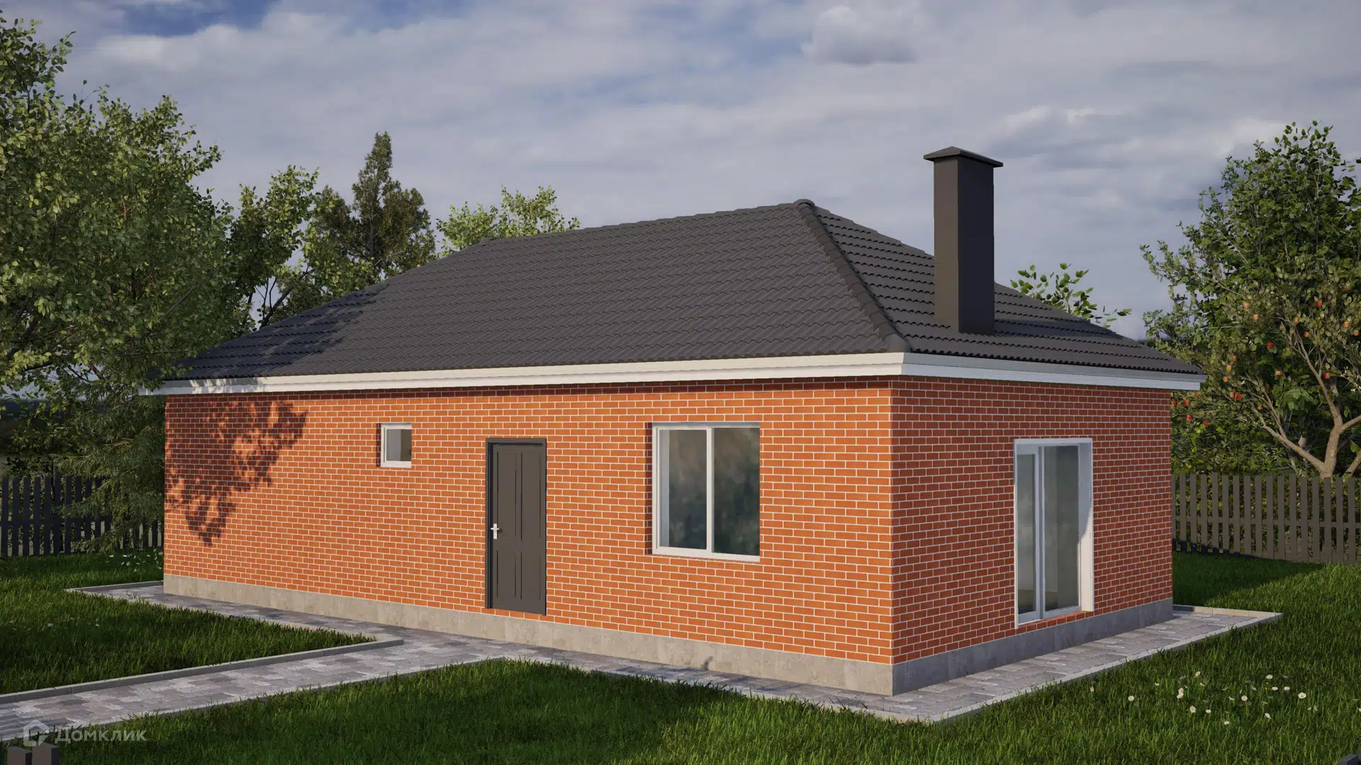 Проект дома «Проект - 37521» компании ИП Петрова В.В. из материала Кирпич площадью 81м² под ключ за 4500000₽ в Донецке | 1 этаж, 3 спальни, 2 санузла – Домклик