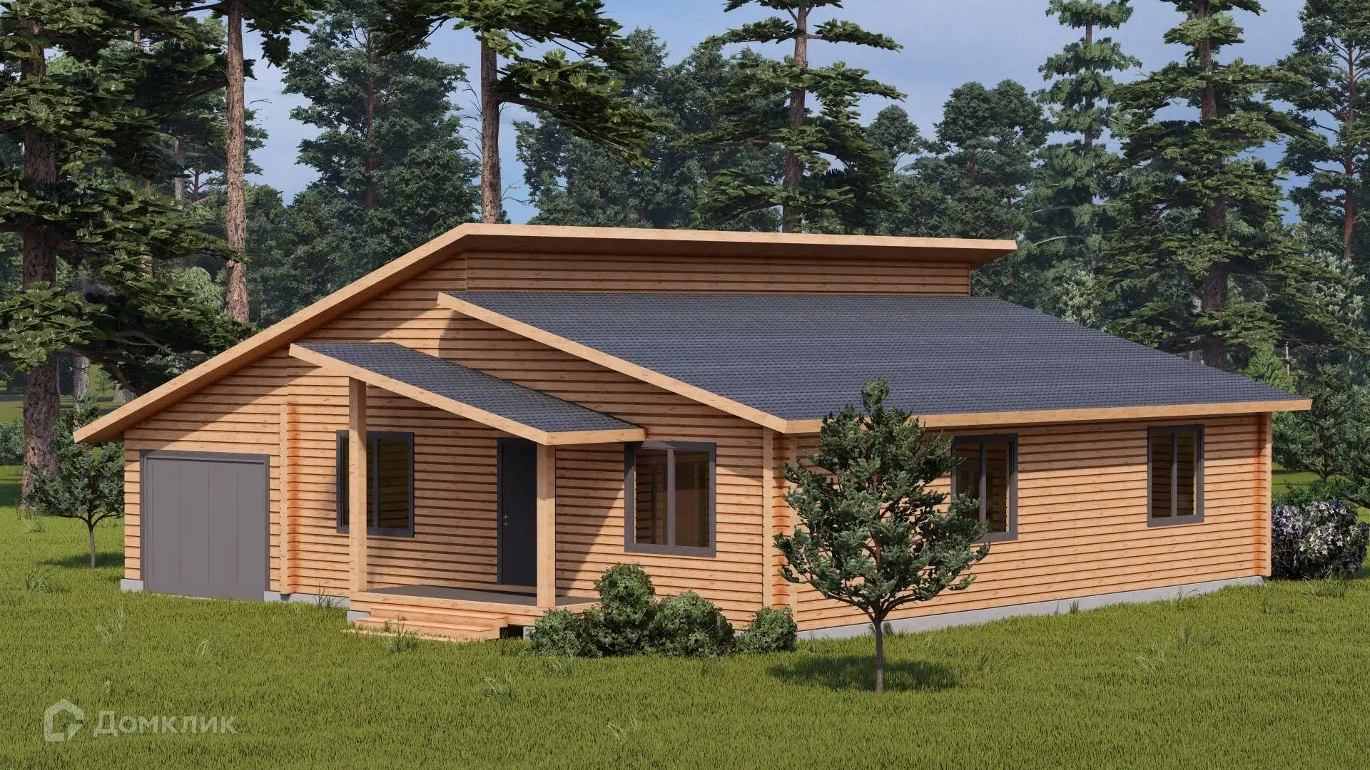 Проект дома «Брусовой дом с гаражом ТА-182» компании Построй Свой Дом_ИП из материала Профилированный брус площадью 182м² под ключ за 7565000₽ в Донецке | 1 этаж, 4 спальни, 2 санузла – Домклик