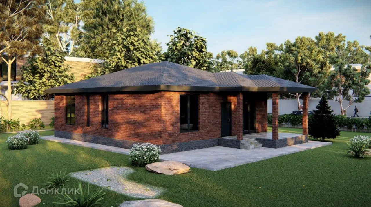 Проект дома «ВХ-109» компании ИП Комаричев Илья Владимирович из материала Газобетонные блоки площадью 109.3м² под ключ за 7057000₽ в Донецке | 1 этаж, 3 спальни, 2 санузла – Домклик