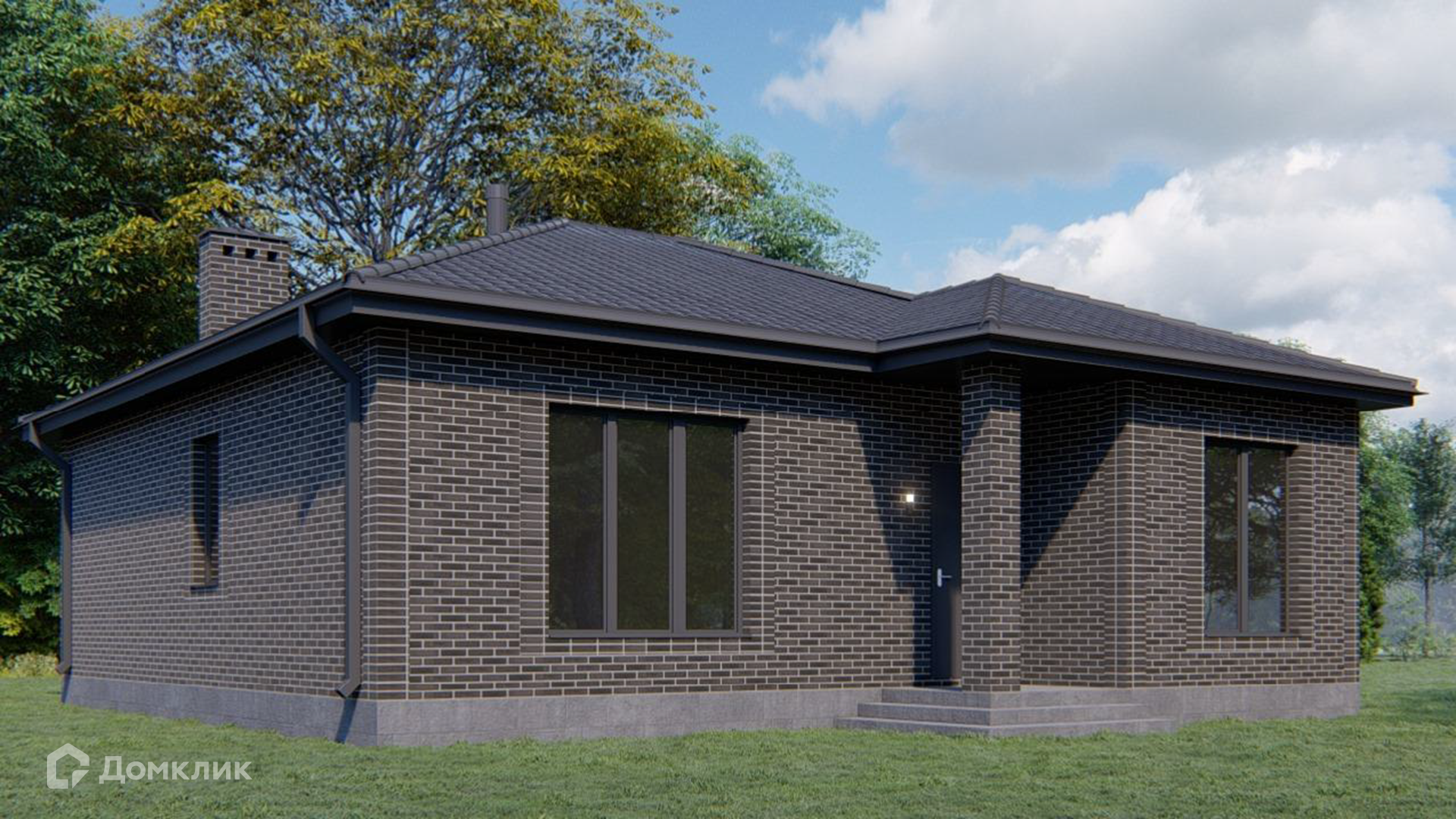 Проект дома «Ц-1/2025» компании СК Дом-ЮГ из материала Кирпич площадью 104.37м² под ключ за 7183691₽ в Донецке | 1 этаж, 3 спальни, 1 санузел – Домклик