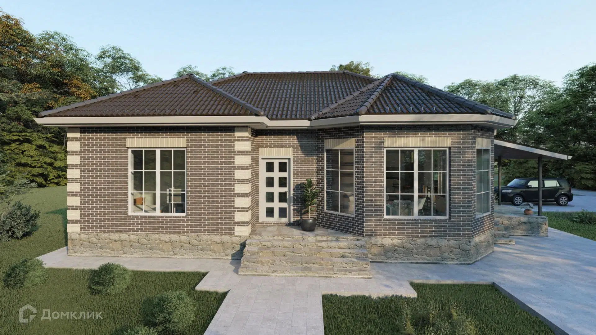 Проект дома «КС-32» компании Красный слон из материала Кирпич площадью 122.6м² под ключ за 6300000₽ в Донецке | 1 этаж, 2 спальни, 2 санузла – Домклик