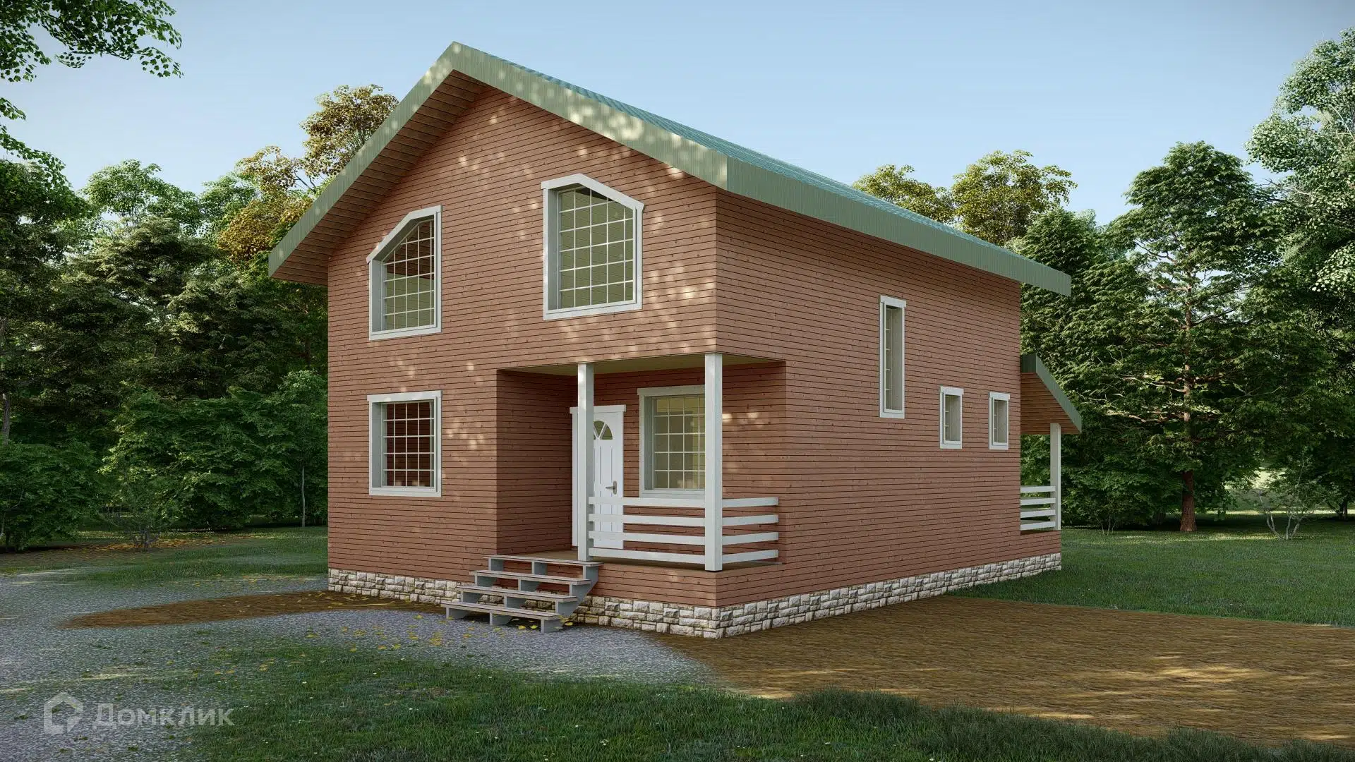 Проект дома «Е-24-90» компании СК «Архстройдом» из материала Каркасный дом площадью 122м² под ключ за 4400000₽ в Донецке | 2 этажа, 3 спальни, 2 санузла – Домклик