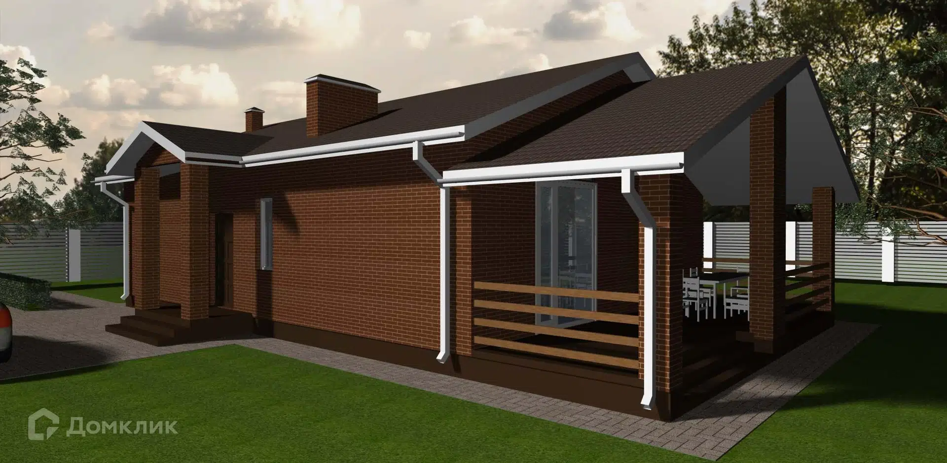 Проект дома «Загородный дом А - 120м» компании ИП Бурым Геннадий Владимирович из материала Кирпич площадью 120.7м² под ключ за 6300000₽ в Донецке | 1 этаж, 3 спальни, 1 санузел – Домклик
