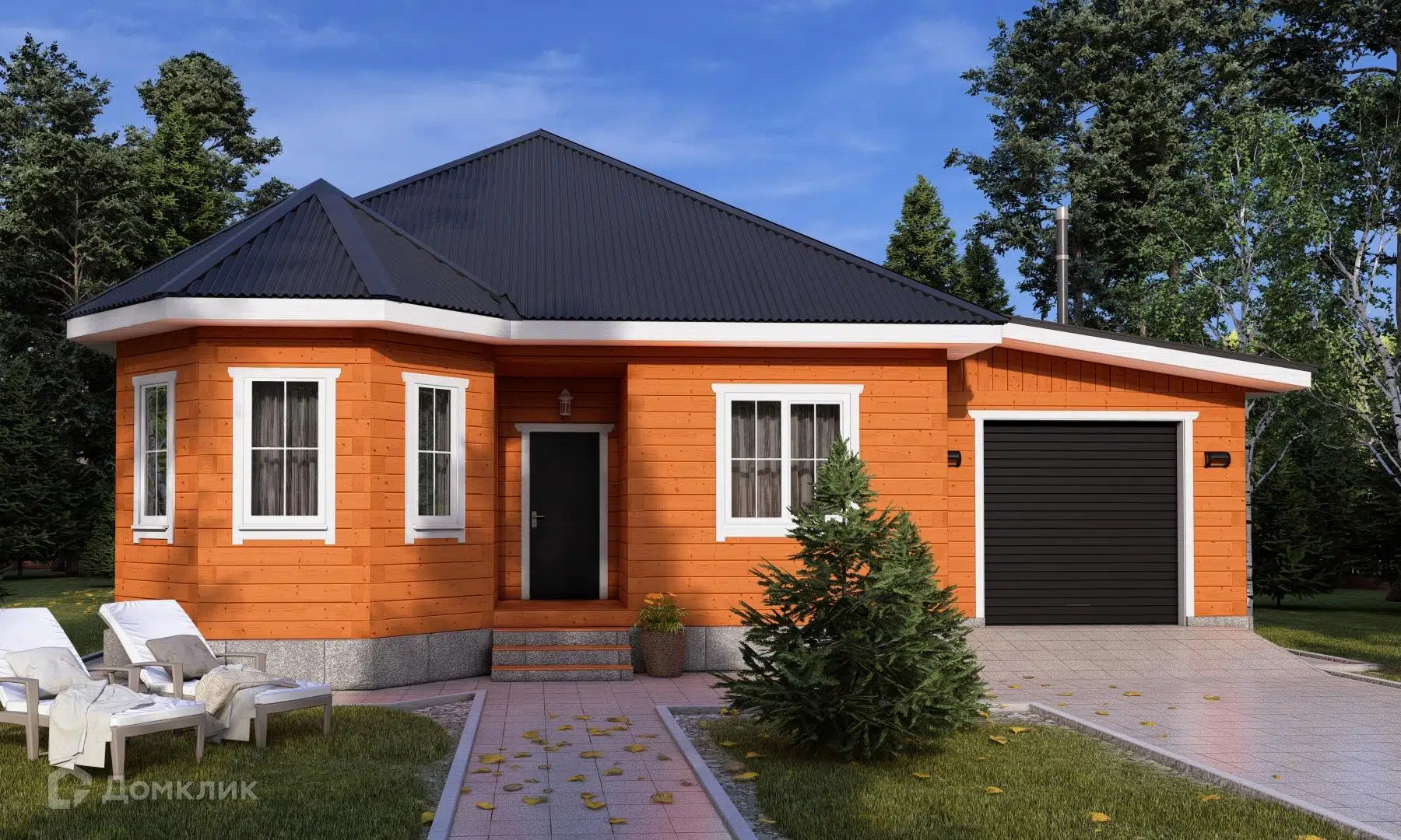 Проект дома «БР-82» компании СПК «ЭталонСтрой» из материала Брус естественной влажности площадью 115.2м² под ключ за 4700000₽ в Луганске | 1 этаж, 2 спальни, 1 санузел – Домклик