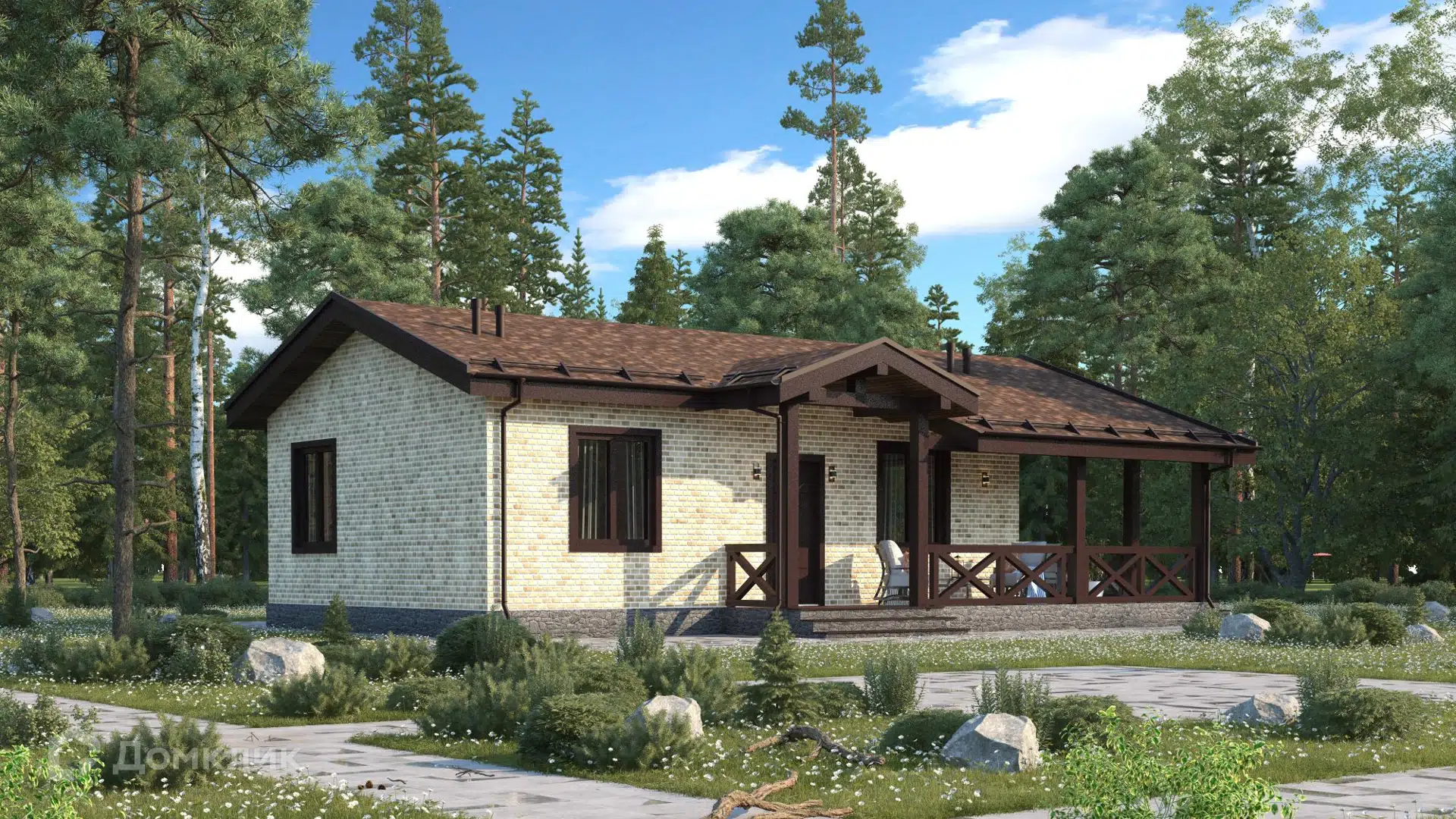 Проект дома «Дом из СИП панелей 13,2х8,6-98С» компании ООО «ДОМ СТРОЙ» из материала SIP-панели площадью 98.63м² под ключ за 2972000₽ в Донецке | 1 этаж, 2 спальни, 1 санузел – Домклик