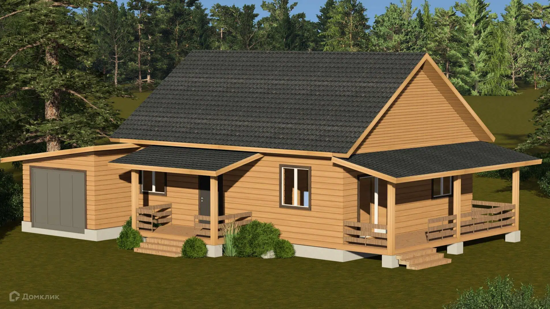 Проект дома «ТА-80\2 (с гаражом)» компании Построй Свой Дом_ИП из материала Профилированный брус площадью 80м² под ключ за 4700000₽ в Донецке | 1 этаж, 3 спальни, 1 санузел – Домклик
