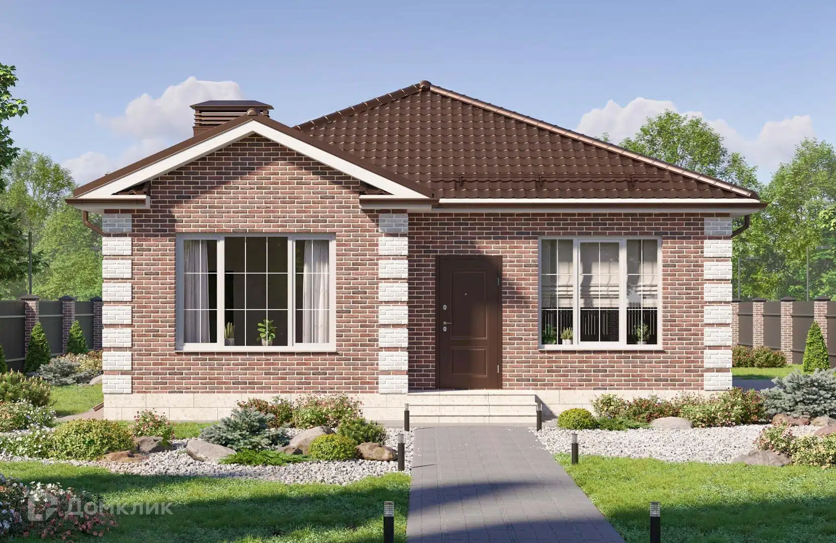 Проект дома «Проект №372-1» компании Новация из материала Керамические блоки площадью 99м² под ключ за 6765000₽ в Донецке | 1 этаж, 3 спальни, 1 санузел – Домклик