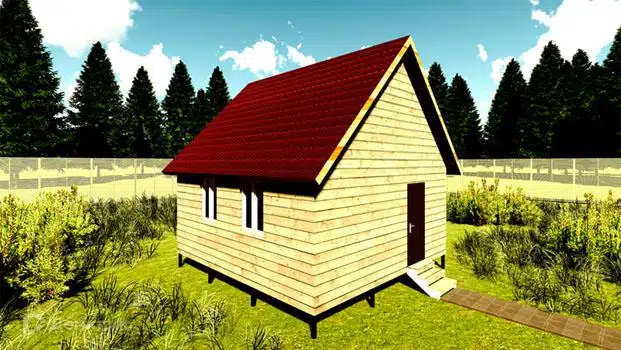 Проект дома «Проект №17» компании Земле-Строй из материала Брус естественной влажности площадью 36м² под ключ за 1288000₽ в Луганске | 2 этажа, 3 спальни, 1 санузел – Домклик