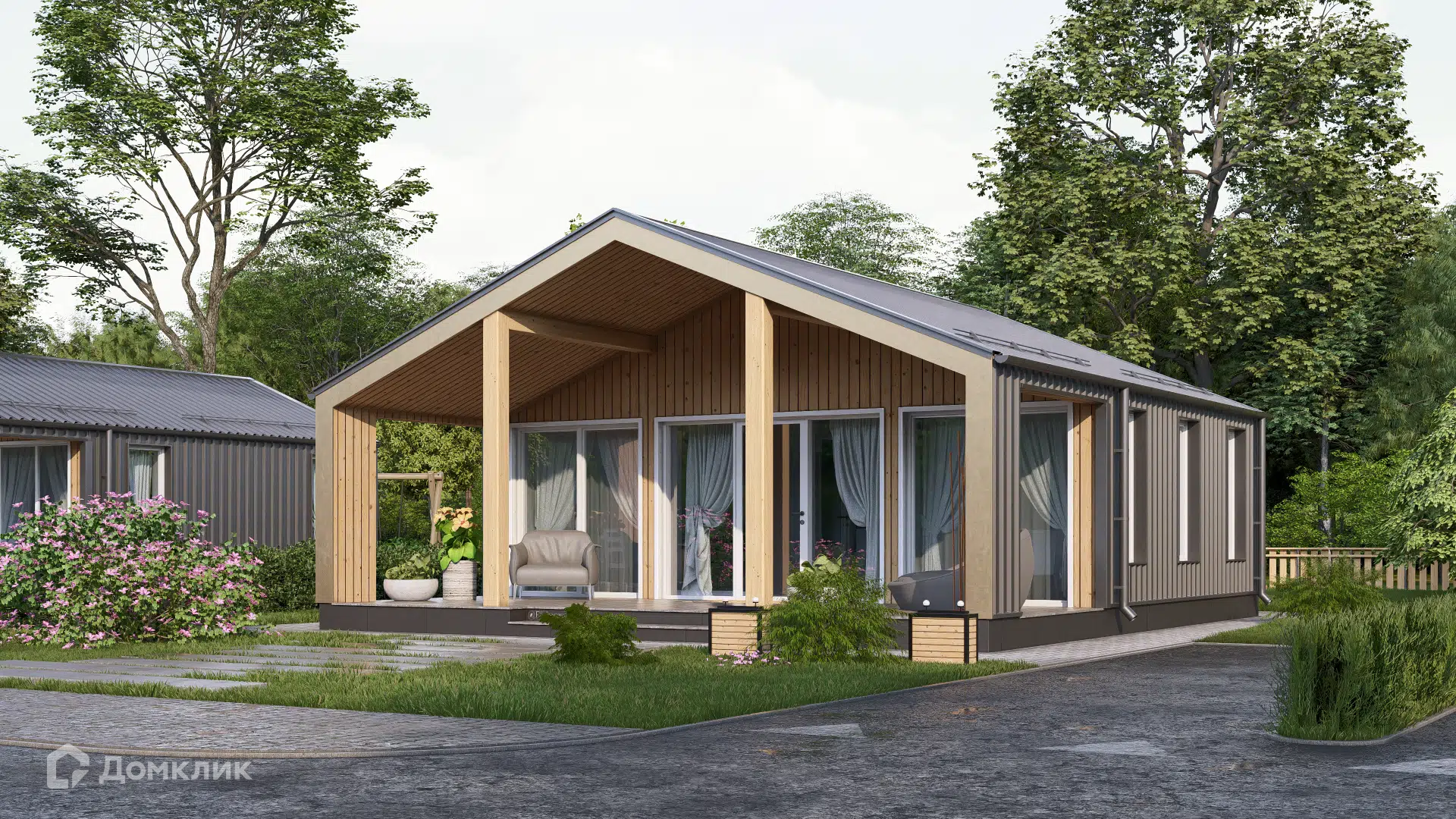 Проект дома «СВОЙ Лайт 002» компании СВОЙ из материала Каркасный дом площадью 59м² под ключ за 2967771₽ в Донецке | 1 этаж, 1 спальня, 1 санузел – Домклик