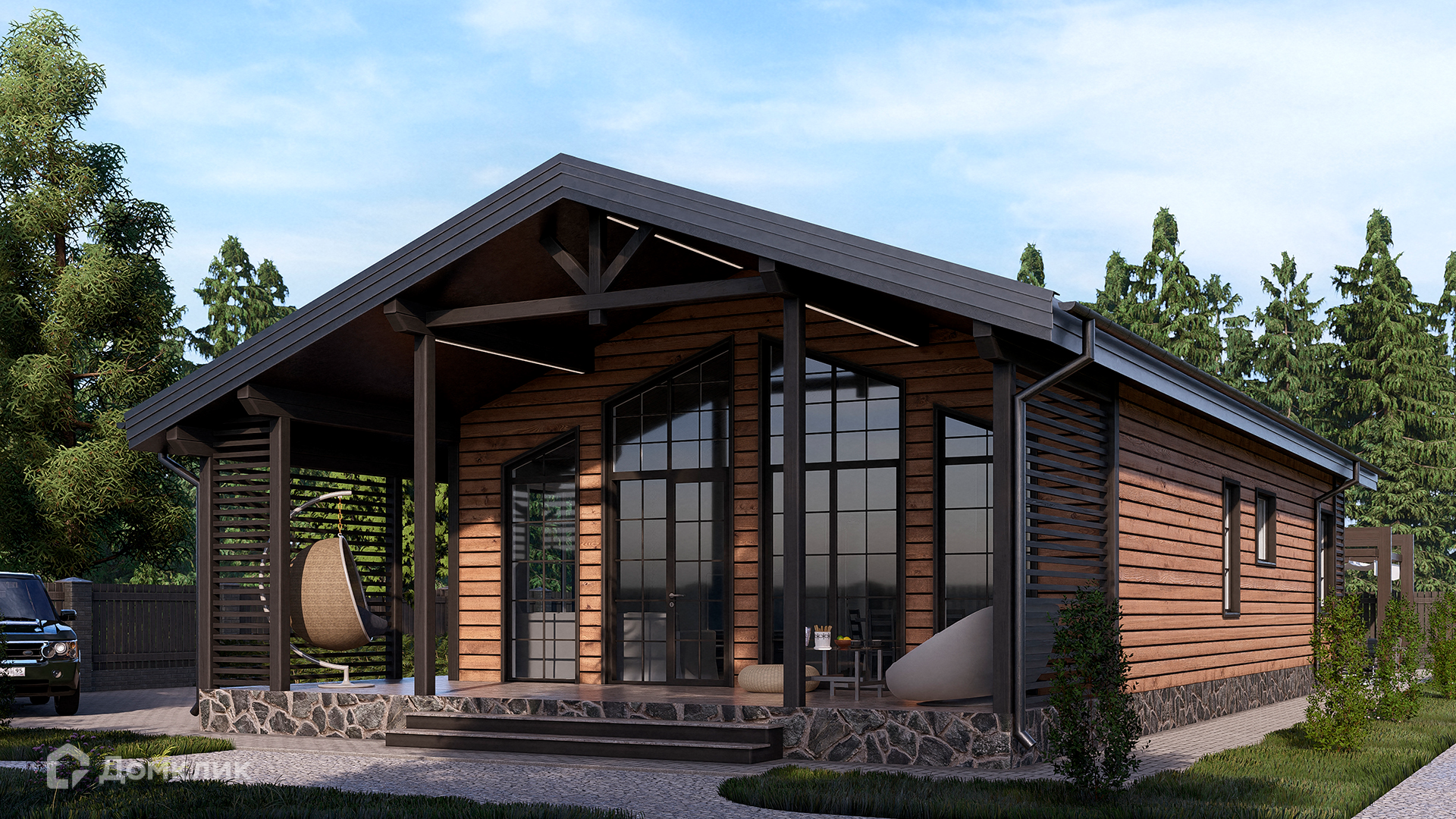 Проект дома «СВОЙ 102L» компании СВОЙ из материала Каркасный дом площадью 139м² под ключ за 7701103₽ в Луганске | 1 этаж, 3 спальни, 2 санузла – Домклик