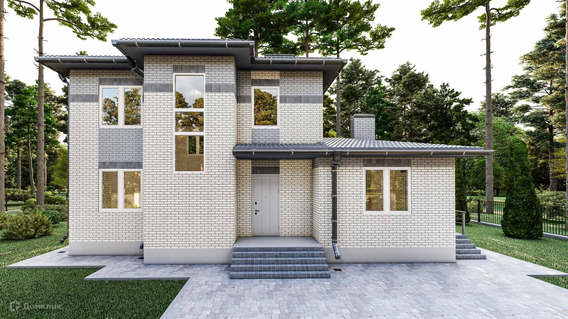 Проект дома «AS-155/2» компании ООО «АРИС ДЕКОР ПРО» из материала Кирпич площадью 155м² под ключ за 11160000₽ в Донецке | 2 этажа, 5 спален, 2 санузла – Домклик