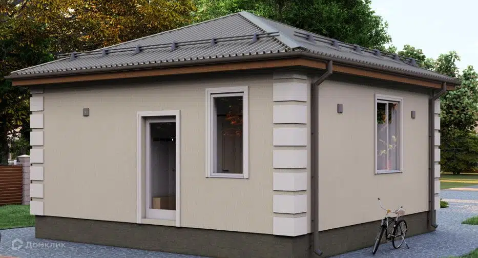 Проект дома «Кравцово» компании СК «ОСНОВАСИТИ» из материала Кирпич площадью 39.6м² под ключ за 3450000₽ в Донецке | 1 этаж, 2 спальни, 1 санузел – Домклик