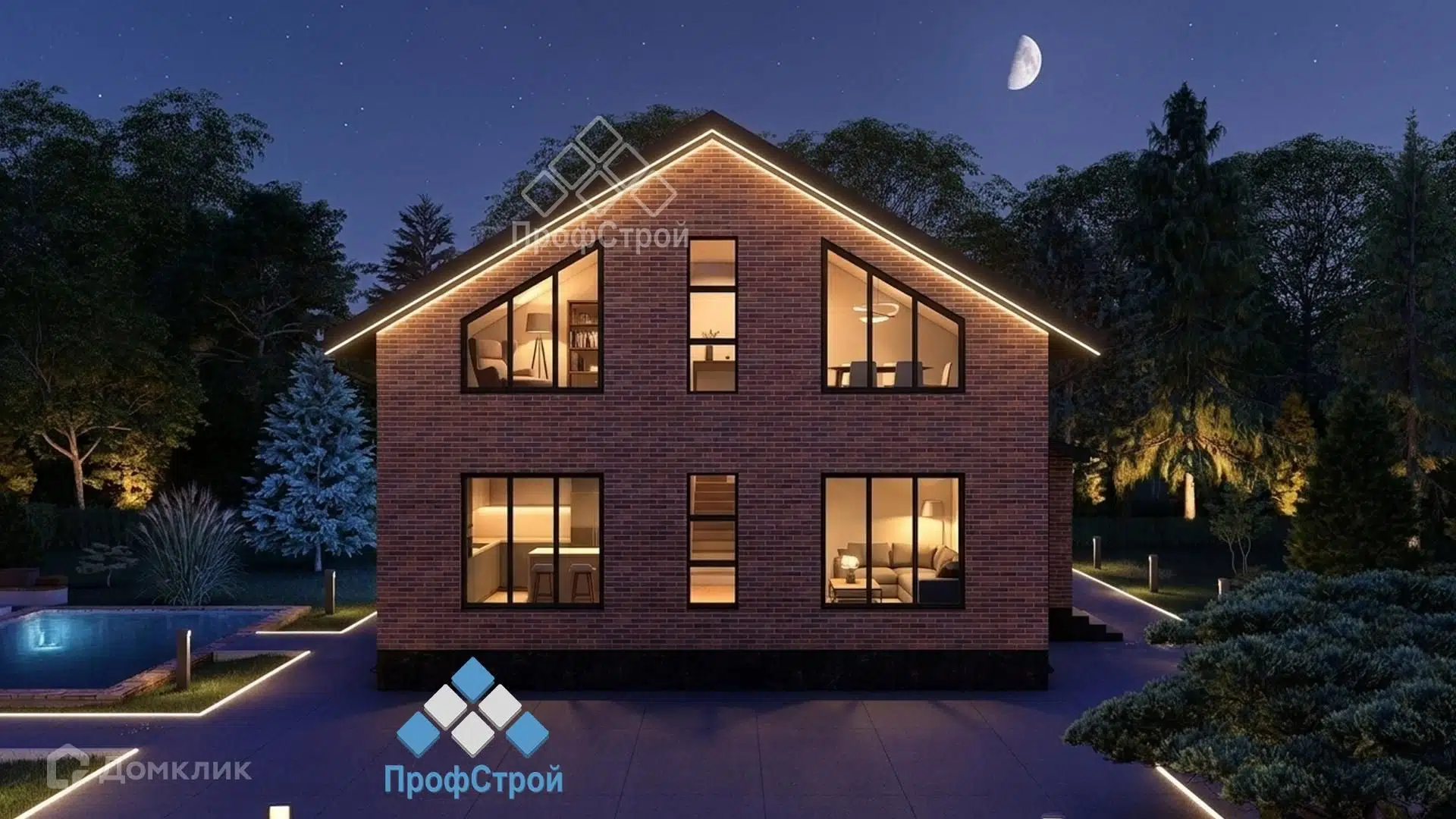 Проект дома «Калипсо» компании ! ПрофСтрой ! из материала Газобетонные блоки площадью 149.68м² под ключ за 6750000₽ в Донецке | 2 этажа, 4 спальни, 2 санузла – Домклик