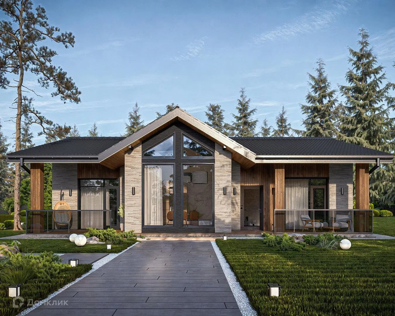 Проект дома «DELMAR» компании TAN HOUSE из материала Газобетонные блоки площадью 147м² под ключ за 10990000₽ в Луганске | 1 этаж, 3 спальни, 2 санузла – Домклик