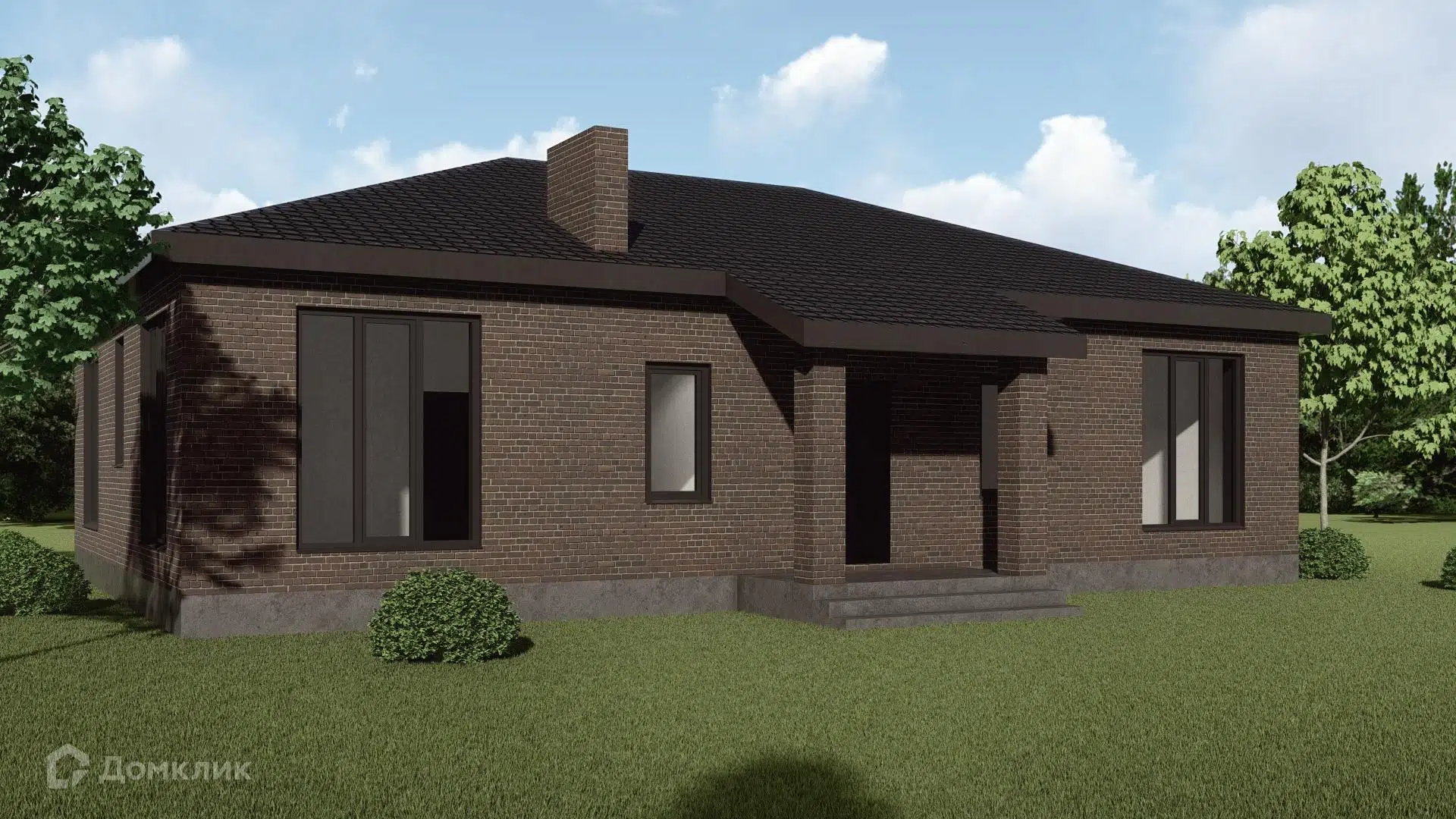Проект дома «дом 124,7» компании Панорамаокон из материала Кирпич площадью 124.7м² под ключ за 7510000₽ в Донецке | 1 этаж, 4 спальни, 2 санузла – Домклик