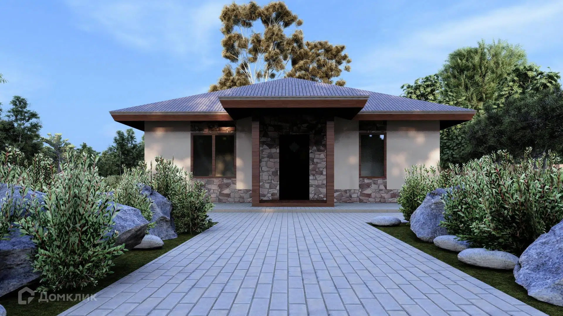 Проект дома «Семейный-4 79» компании ООО СЗ «АЛЬФАСТРОЙ ИЖС» из материала Газобетонные блоки площадью 79м² под ключ за 6605000₽ в Донецке | 1 этаж, 3 спальни, 1 санузел – Домклик