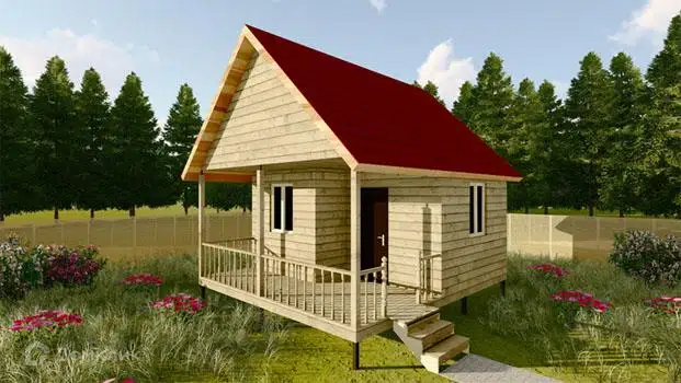 Проект дома «Проект №8» компании Земле-Строй из материала Брус естественной влажности площадью 30м² под ключ за 1315000₽ в Луганске | 1 этаж, 1 спальня, 1 санузел – Домклик