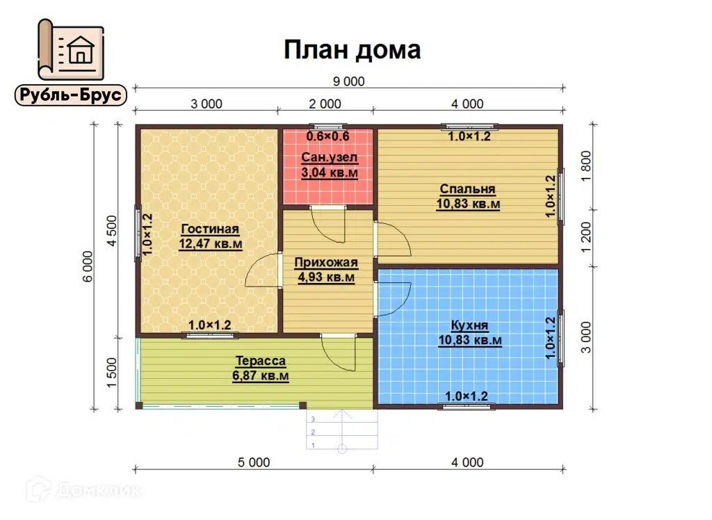 Планировка 1 этажа