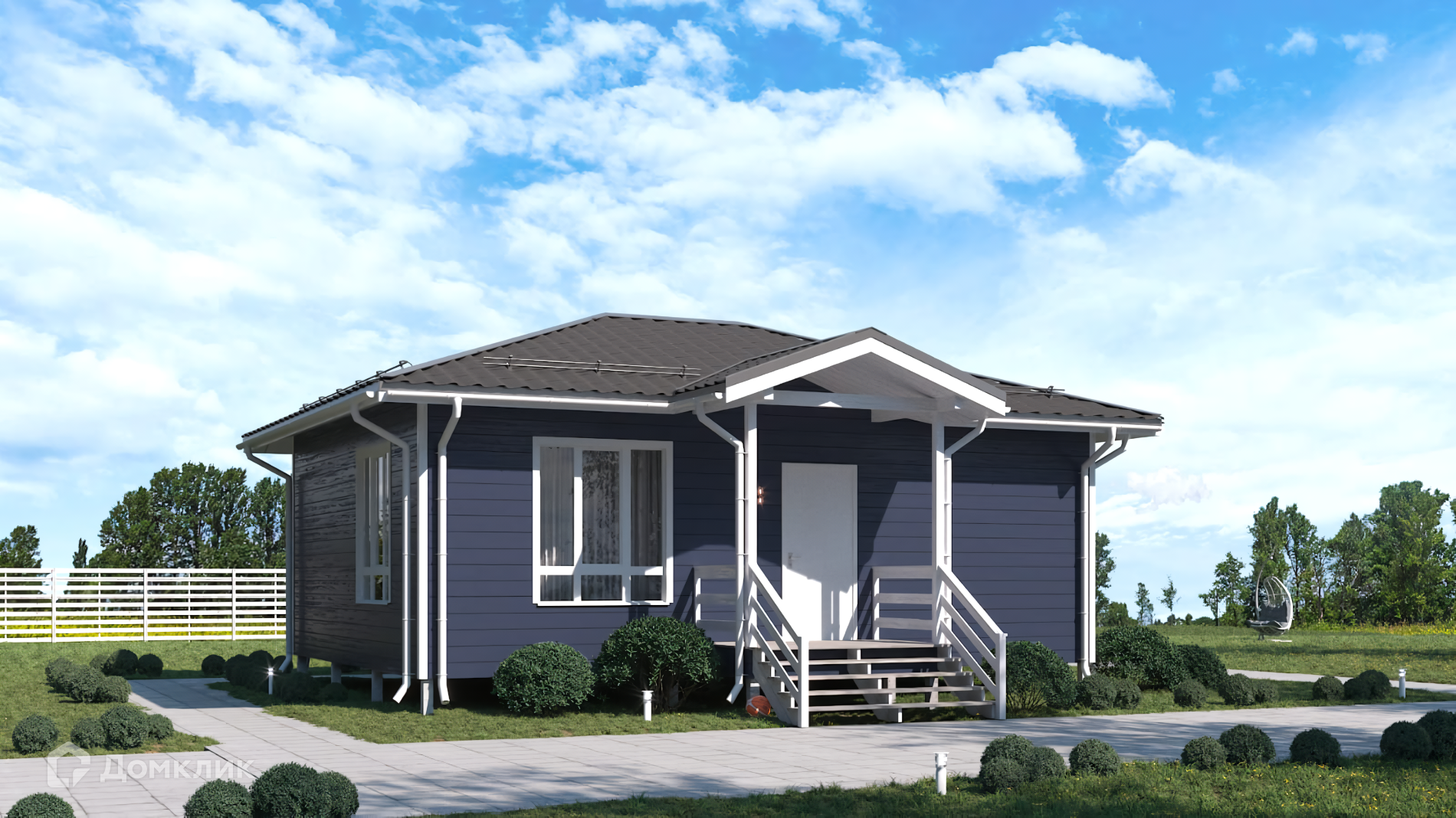 Проект дома «Артемида 7х9 м» компании ООО «НашДомСтрой» из материала Каркасный дом площадью 59.37м² под ключ за 2912000₽ в Луганске | 1 этаж, 2 спальни, 1 санузел – Домклик