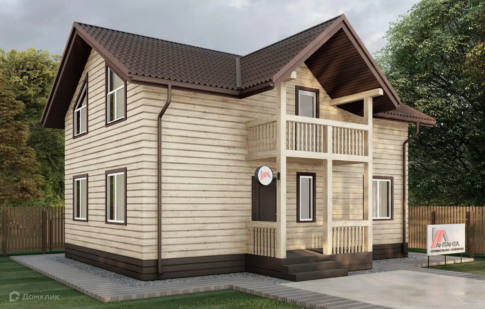 Проект дома «Даллес-125д» компании ООО «СК Антанта 24» из материала Брус естественной влажности площадью 125.5м² под ключ за 7530000₽ в Луганске | 2 этажа, 5 спален, 2 санузла – Домклик